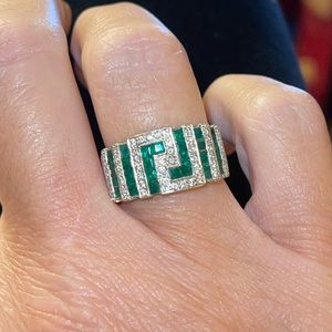 Robert Tateossian 18k WG Emerald Diamond Band